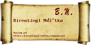 Birnstingl Mátka névjegykártya